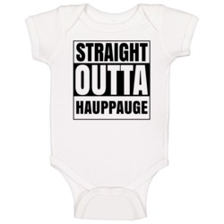 Straight Outta Hauppauge New York City Compton Parody Baby One Piece