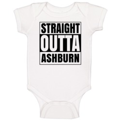 Straight Outta Ashburn Virginia City Compton Parody Baby One Piece Straight Outta Ashburn Virginia City Compton Parody Baby One Piece