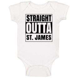 Straight Outta St James New York City Compton Parody Baby One Piece Straight Outta St James New York City Compton Parody Baby One Piece