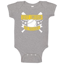 Scott Emerson For President Oakland Baseball Player Funny Baby One Pie Scott Emerson For President Oakland Baseball Player Funny Baby One Pie