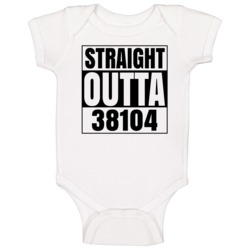 Straight Outta 38104 Memphis Tennessee Compton Parody Baby One Piece Straight Outta 38104 Memphis Tennessee Compton Parody Baby One Piece