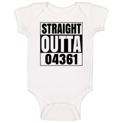 Straight Outta 04361 Weeks Mills Maine Compton Parody Baby One Piece Straight Outta 04361 Weeks Mills Maine Compton Parody Baby One Piece