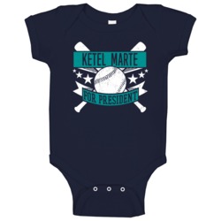 Ketel Marte For President Seattle Baseball Player Funny Baby One Piece Ketel Marte For President Seattle Baseball Player Funny Baby One Piece