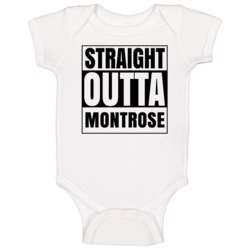 Straight Outta Montrose Michigan City Compton Parody Baby One Piece Straight Outta Montrose Michigan City Compton Parody Baby One Piece
