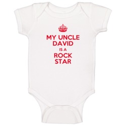 David My Uncle Is A Rock Star Bodysuit Baby One Piece David My Uncle Is A Rock Star Bodysuit Baby One Piece