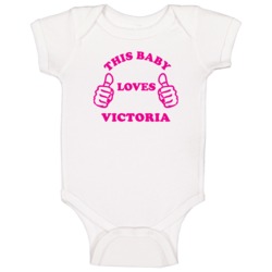 Victoria Usa This Girl Loves Baby One Piece Victoria Usa This Girl Loves Baby One Piece
