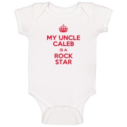 Caleb My Uncle Is A Rock Star Bodysuit Baby One Piece Caleb My Uncle Is A Rock Star Bodysuit Baby One Piece