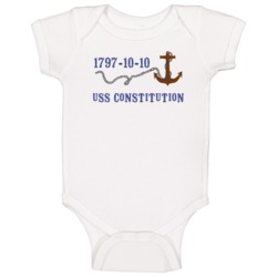 Uss Constitution 1797-10-10 Anchor Navy Ship Baby One Piece Uss Constitution 1797-10-10 Anchor Navy Ship Baby One Piece
