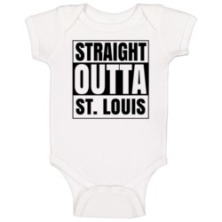 Straight Outta St Louis Michigan City Compton Parody Baby One Piece Straight Outta St Louis Michigan City Compton Parody Baby One Piece