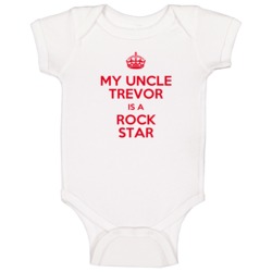 Trevor My Uncle Is A Rock Star Bodysuit Baby One Piece Trevor My Uncle Is A Rock Star Bodysuit Baby One Piece