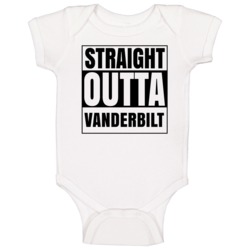 Straight Outta Vanderbilt Michigan City Compton Parody Baby One Piece Straight Outta Vanderbilt Michigan City Compton Parody Baby One Piece
