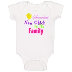 Scarlett New Chick In The Family Bodysuit Baby One Piece Scarlett New Chick In The Family Bodysuit Baby One Piece
