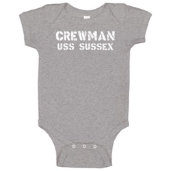 Crewman Uss Sussex Us Navy Baby One Piece Crewman Uss Sussex Us Navy Baby One Piece