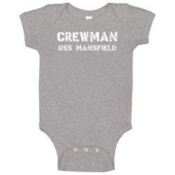 Crewman Uss Mansfield Us Navy Baby One Piece Crewman Uss Mansfield Us Navy Baby One Piece