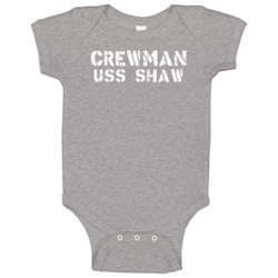Crewman Uss Shaw Us Navy Baby One Piece Crewman Uss Shaw Us Navy Baby One Piece
