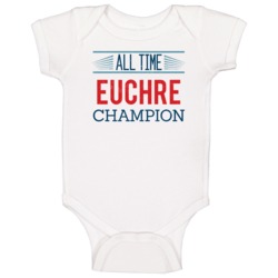 All Time Euchre Champion Card Games Baby One Piece All Time Euchre Champion Card Games Baby One Piece