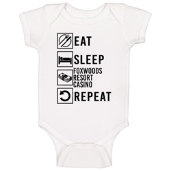 Eat Sleep Gamble Repeat Foxwoods Resort Casino Gambling Baby One Piece Eat Sleep Gamble Repeat Foxwoods Resort Casino Gambling Baby One Piece