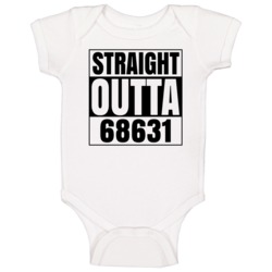 Straight Outta 68631 Creston Nebraska Compton Parody Baby One Piece Straight Outta 68631 Creston Nebraska Compton Parody Baby One Piece