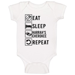Eat Sleep Gamble Repeat Harrah's Cherokee Gamblingt Baby One Piece