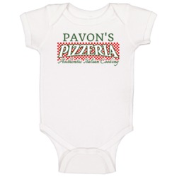 Pavon's Pizzeria Personalized Name Italian Theme Baby One Piece Pavon's Pizzeria Personalized Name Italian Theme Baby One Piece