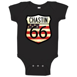 Chastin Personalized American Flag Route 66 Highway Sign Baby One Piec Chastin Personalized American Flag Route 66 Highway Sign Baby One Piec