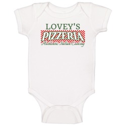 Lovey's Pizzeria Personalized Name Italian Theme Baby One Piece Lovey's Pizzeria Personalized Name Italian Theme Baby One Piece