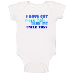Tony Uncle Funny Bald Hair Bodysuit Baby One Piece Tony Uncle Funny Bald Hair Bodysuit Baby One Piece