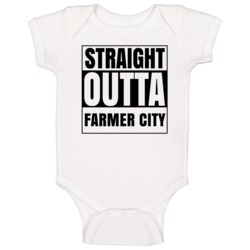 Straight Outta Farmer City Illinois City Compton Parody Baby One Piece Straight Outta Farmer City Illinois City Compton Parody Baby One Piece