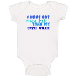 Willie Uncle Funny Bald Hair Bodysuit Baby One Piece Willie Uncle Funny Bald Hair Bodysuit Baby One Piece