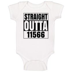 Straight Outta 11566 Merrick New York Compton Parody Baby One Piece Straight Outta 11566 Merrick New York Compton Parody Baby One Piece
