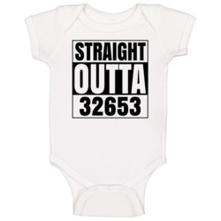 Straight Outta 32653 Gainesville Florida Compton Parody Baby One Piece Straight Outta 32653 Gainesville Florida Compton Parody Baby One Piece