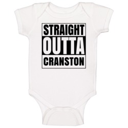 Straight Outta Cranston Rhode Island City Compton Parody Baby One Piec Straight Outta Cranston Rhode Island City Compton Parody Baby One Piec