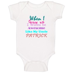Patrick Awesome Uncle Newborn Bodysuit Funny Baby One Piece Patrick Awesome Uncle Newborn Bodysuit Funny Baby One Piece