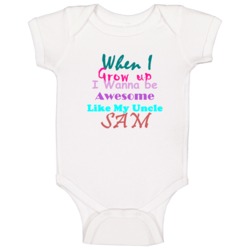 Sam Awesome Uncle Newborn Bodysuit Funny Baby One Piece Sam Awesome Uncle Newborn Bodysuit Funny Baby One Piece