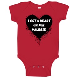 Heart On For Valerie Simple Plan Inspired Valentines Baby One Piece