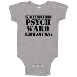 Phillipsville California Psych Ward Funny Halloween City Costume Baby 