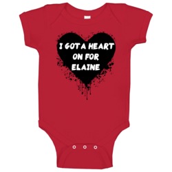 Heart On For Elaine Simple Plan Inspired Valentines Baby One Piece