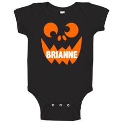 Brianne Scary Pumpkin Face Cool Halloween Baby One Piece Brianne Scary Pumpkin Face Cool Halloween Baby One Piece