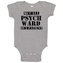 Mccall Idaho Psych Ward Funny Halloween City Costume Baby One Piece Mccall Idaho Psych Ward Funny Halloween City Costume Baby One Piece