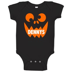 Dennys Scary Pumpkin Face Cool Halloween Baby One Piece Dennys Scary Pumpkin Face Cool Halloween Baby One Piece