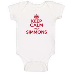 Family Simmons Keep Calm and Carry On Baby One Piece Bodysuit Baby One Family Simmons Keep Calm and Carry On Baby One Piece Bodysuit Baby One