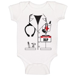 Doctor Dilip Custom Name Halloween Costume Baby One Piece