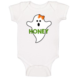 Honey Halloween Ghost First Name Cool Girls Baby One Piece Honey Halloween Ghost First Name Cool Girls Baby One Piece