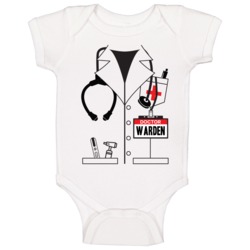 Doctor Warden Custom Name Halloween Costume Baby One Piece Doctor Warden Custom Name Halloween Costume Baby One Piece