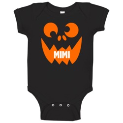 Mimi Scary Pumpkin Face Cool Halloween Baby One Piece Mimi Scary Pumpkin Face Cool Halloween Baby One Piece