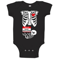 Baby Benjamin Cute Halloween Custom Nametag Skeleton Maternity Baby On Baby Benjamin Cute Halloween Custom Nametag Skeleton Maternity Baby On