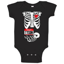 Baby Tyson Cute Halloween Custom Nametag Skeleton Maternity Baby One P