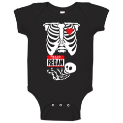 Baby Regan Cute Halloween Custom Nametag Skeleton Maternity Baby One P Baby Regan Cute Halloween Custom Nametag Skeleton Maternity Baby One P