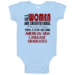 Woman American Sign Language Graduate Baby One Piece Woman American Sign Language Graduate Baby One Piece