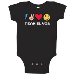 Team Elvis Custom Name Trending Gwen Emoji Heart Baby One Piece Team Elvis Custom Name Trending Gwen Emoji Heart Baby One Piece